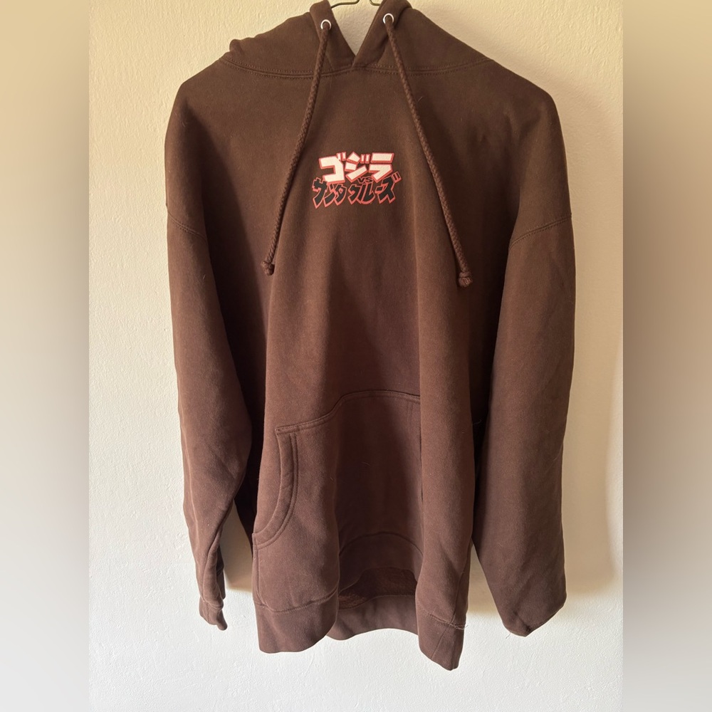 Brown Santa Cruz x Godzilla Graphic skate Hoodie L